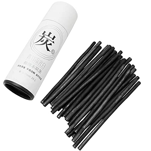Bllndx Charcoal Sticks 25Pcs 5-7Mm Dia Black Vine Willow Sketch Charcoal Pencils For Drawing, Sketching, And Fine Art #TOP3