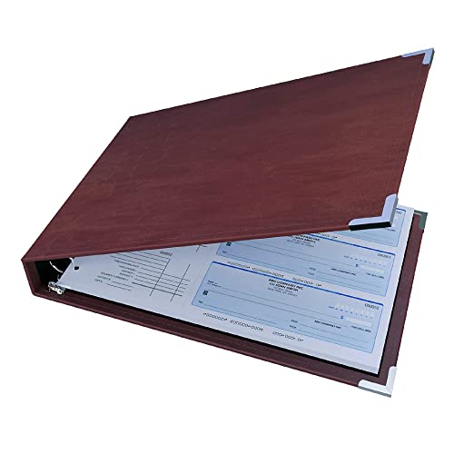 Premium 3-Up Business Checkbook Binder, Big And Small Business Supplies For Check Paper, Burgundy #TOP5