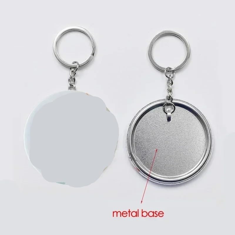 100 pièces Bricolage Porte-clés Bouton Faisant Kit 58mm Porte-clés Badge Pendentif Faisant des pièces