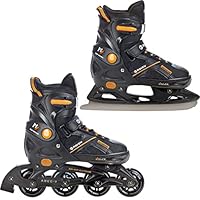 RAVEN Pulse - Roller Online - ice skates - 2-in-1 - black/yellow - size 33 to 36 - adjustable