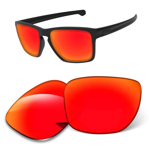 1.6MM Replacement Lenses Compatible With Oakley Sliver XL OO9341 Sunglasses Anti-Scratch and Impact Resistant (Orange Red Mirrored)