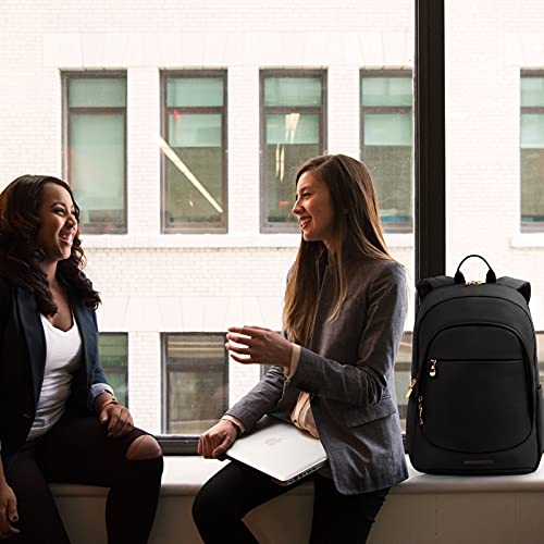 Light Flight Travel Laptop Backpack Women, 15.6 Inch Anti Theft Laptop Backpack With Usb Charging Hole, Water Resistant College School Bookbag, Large Capacity Black Computer Backpacks For Work, Black #TOP6