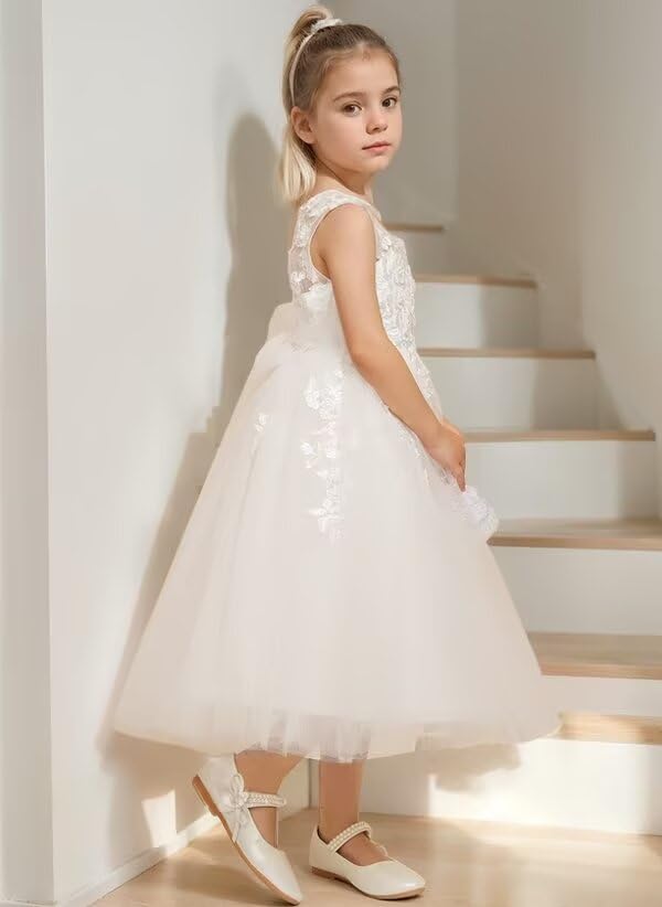 Flower Girl Dresses Lace Applique Pageant Dresses for Girls Tulle A-line Ball Gown First Communion Dresses4