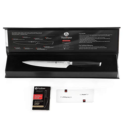 TooSharp 6 inch Chef Knife/Chef Utility Knife, German High Carbon Stainless Steel Knife/Fruit and Vegetable Cutting Chopping Carving kitchen Chef Knives, Ergonomic Handle with VG10