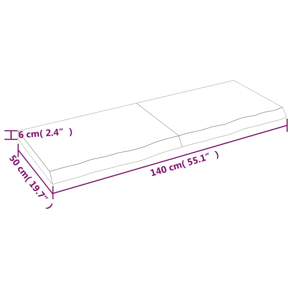 Tischplatte Hellbraun 140x50cm Massivholz Eiche Für Esszimmer Büro Küche Wohnzimmer DIY BAU Ersatz Möbel