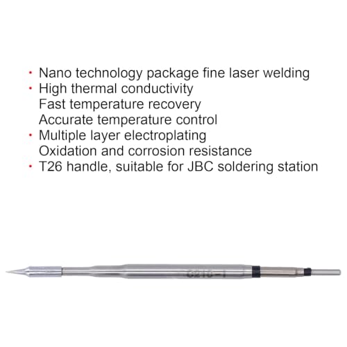 Image of Atyhao Copper Solder Tips, Fast Temperature Recovery Easy to Install Soldering Iron Tip Accurate Control Electroplating for Welding Station C210-I