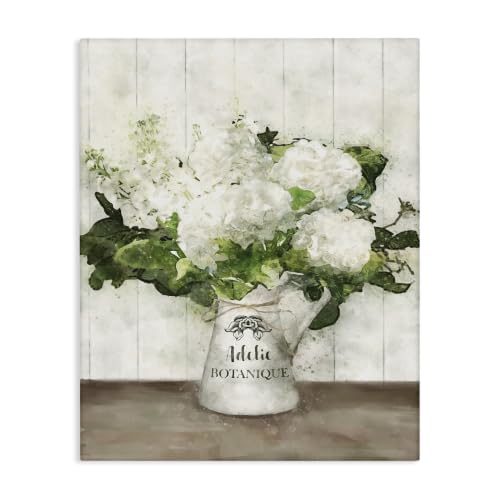 Stupell Industries White Hydrangeas Botanical, 16 x 20 Inch Canvas Wall Art