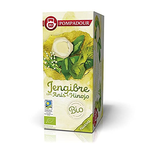 Pompadour, Jengibre com Anís e Hinojo Bio,18 Bolsitas Cover
