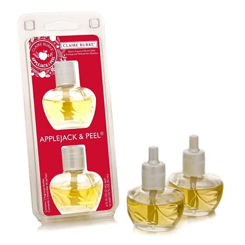 Claire Burke Plug in Scented Oil 2 Refills, Applejack and Peel Fall Scent, Air Freshener for Home