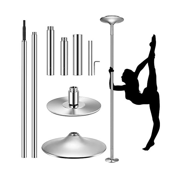 VIVOHOME-Portable-Spinning-Dance-Stripping-Pole-for-Home-Fitness VIVOHOME Professional Dancing Pole, 45mm Portable Dance Pole for Home Fitness