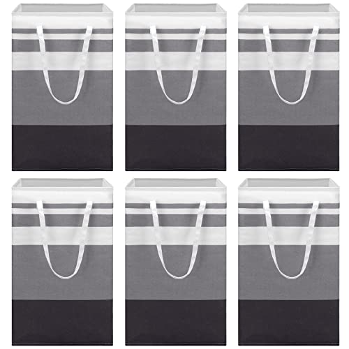 Image of Foaincore 6 Pieces 75L Laundry Hamper Basket Organizer Large Laundry Bag Bulk Waterproof Collapsible Clothe Storage with Handles for Dorm Room Bedroom Towels(Black, Gray, White)