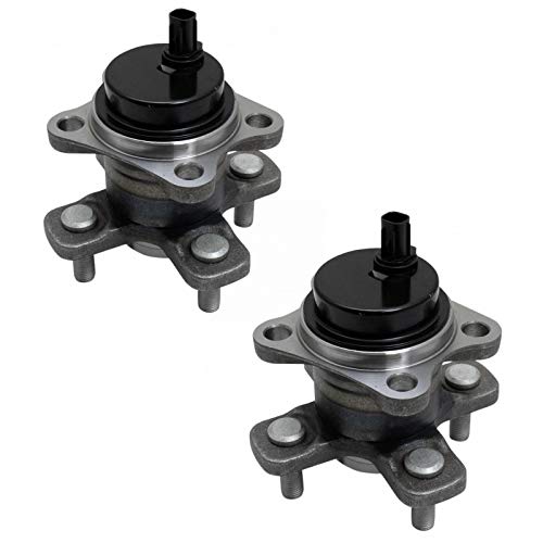 Image of TRQ 2 Piece Rear Wheel Bearing & Hub Assembly Set with ABS Sensor Compatible with 2012-2015 Scion iQ