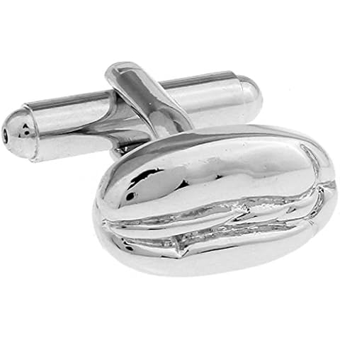 MRCUFF Coffee Bean Pair Cufflinks in a Presentation Gift Box & Polishing Cloth Cover