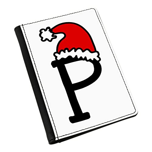 Protège-passeport Lettre P et bonnet de Noël étui de voyage pour passeport