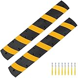 Orangestar Speed Bumps 2-Pack, 6FT Heavy Duty Rubber Driveway Bump with 8 Screws for Asphalt, Concrete, Gravel, 2-Channel Cable Protector