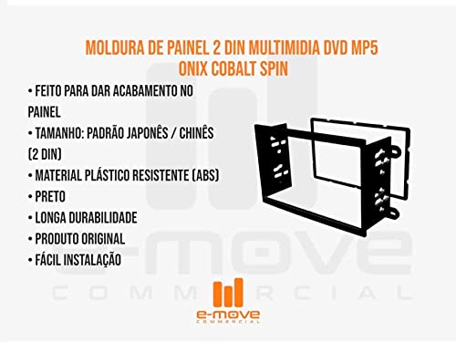 Moldura 2 Din Onix Spin Cobalt Prisma 2012 em diante JP CH Preta EPX101