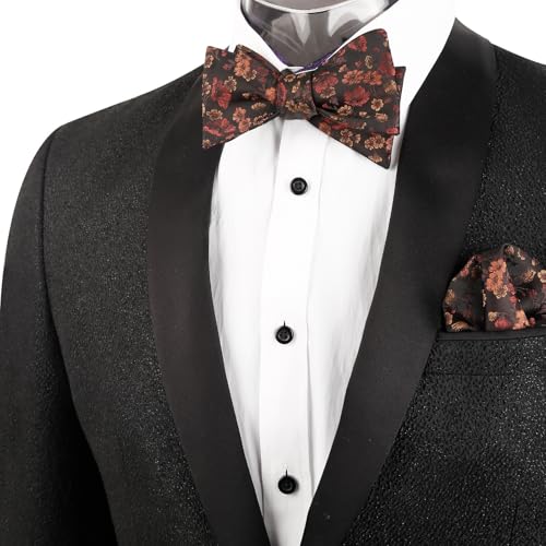 Image of Alizeal Mens 2pcs Floral Bow Tie Set