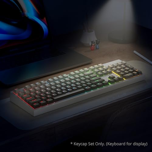 Image of PBT Gradient Grey Keycaps, Shine Through Cherry Profile Keycaps, Double Shot Custom Minimalist Style for MX Switched Mechanical Keyboard