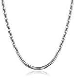 Sterlingsilber Engelsrufer Damen-Schlangenkette Torokette Stärke 2,4mm 925 Silber rhodiniert 50 cm - ERNT-50-24S