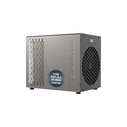 STEINBACH Wärmepumpe Silent Mini – 049310 – Inverter Wärmepumpe für Pools bis 20.000 l – Heizleistung 4.000 W, Besonders leiser Betrieb und effizient Dank Inverter-Technologie, Kabelgebunden