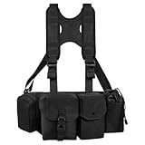 Kalofaye Camera Strap Chest Pack Waterproof Multifunctional Camera Bag Vest Waist Pack Adjustable Strap Suitable for Storing DSLR Camera Body Lens Smartphone Water Bottle(Black)