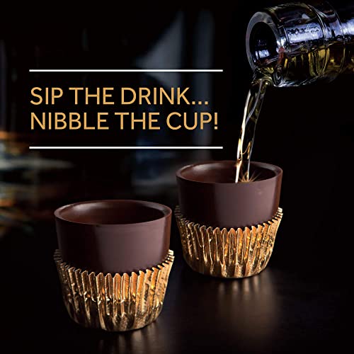Astor Chocolate Liqueur Cups, 24 Dark Chocolate Ready to Fill Cups, Mini Dessert Shells, Perfect For Gifting, Hostess Gifts, Party Planning, Catering Products Liquor Accessories (2 Boxes of 12) - Thumbnail 4
