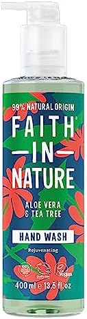Faith in Nature Naturalne mydło w płynie grejpfrut i pomarańcza, orzeźwiające, wegańskie, nie testowane na zwierzętach, wolne od parabenów i SLS, 400 ml