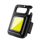 【KEYVOR】【日本国内配送】LED 投光器 cobライト led投光器 作業灯-cob ledライト 充電式 ミニ投光器 キーホルダー式 小型軽量45g 強力磁石付き 明るい1000LM高輝度 高演色 防水防塵 懐中電灯 4つ点灯モード 緊急照明用 地震 防災 停電 アウトドア用 車の修理 夜釣り キャンプ 登山 夜釣り ランリング (1セット)
