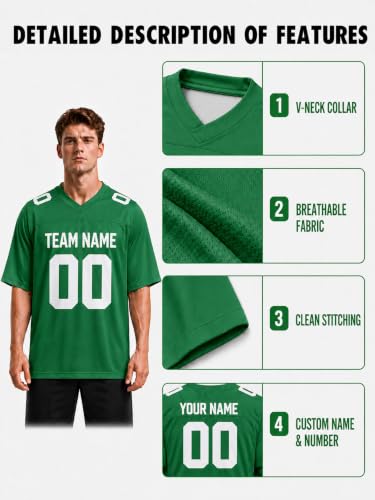 Image of Custom Replica Football Jersey with Name Number Logo