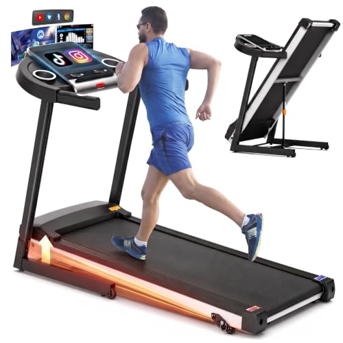 Image of FUNMILY Smart Treadmill with Incline, Foldable Heavy Duty Treadmill with 10 inch HD WiFi Touchscreen, Smart Walking pad with HiFi Speakers, Running Machine Popular Apps & Interactive Entertainment