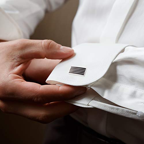 TUPARKA Manchetknopen voor mannen, modieuze retro gestreepte manchetknopen klassieke dasclips voor pak shirt bruiloft zakelijke afstudeercadeau - Image 3