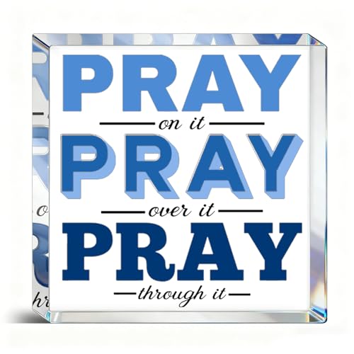 OZUEMUL Christian Gifts for Women Pray Acrylic Desk Decor for