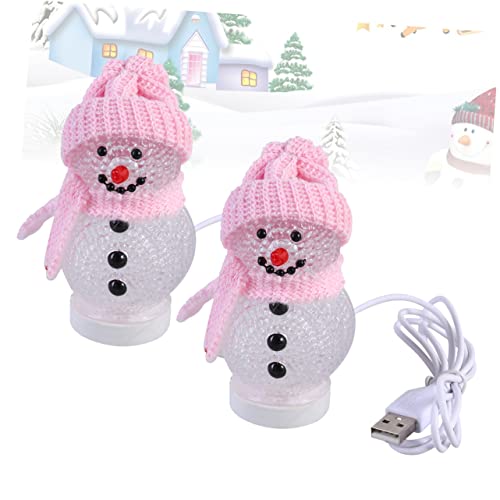 Uonlytech 2 Peças De Adornos Para Enfeites De Casa Enfeite De Noel Estatueta De Boneco De Neve Ilumi