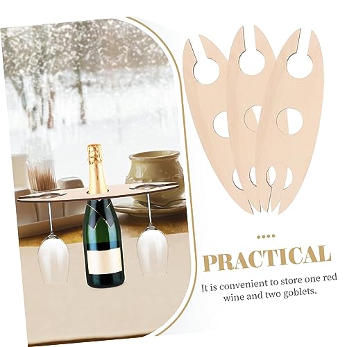 Soporte para botellas de vino de madera 3 piezas para pared miniatura 7