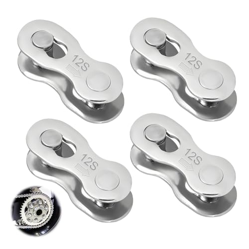 4 paires d'antivols de chaîne 12 compartiments, maillons de chaîne de vélo en acier 12 vitesses, maillons manquants, pièces de connexion de vélo,...