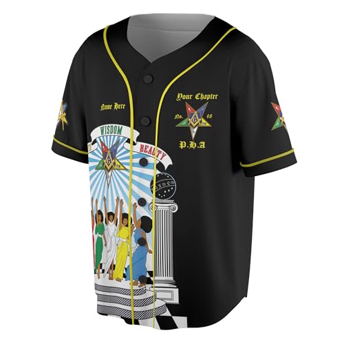 Custom Chapter Name OES Order of The Eastern Star Masonic The Light Connection 3D Baseball Jersey S-5XL miniatura 2