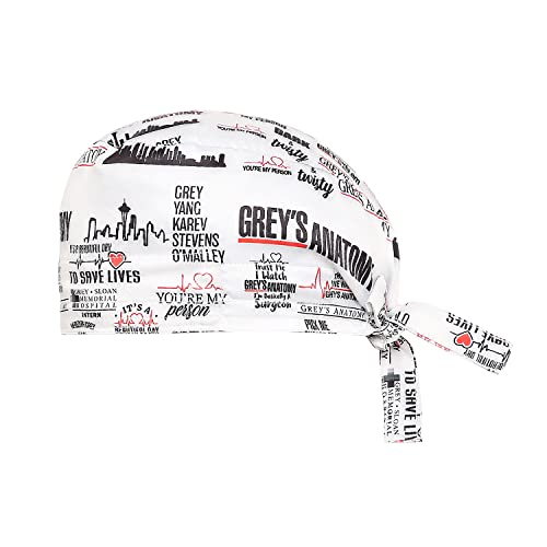 Associated Uniforms Printed Satin Scrub Cap Unisex with Sweat Band (Grey's Anatomy)