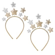WLLHYF 2PCS Glitter Star Headband, Party Star Headband Hair Bands for Birthday Party Holiday Festival Hair Accessories for Women Kids Adults Christmas Decor