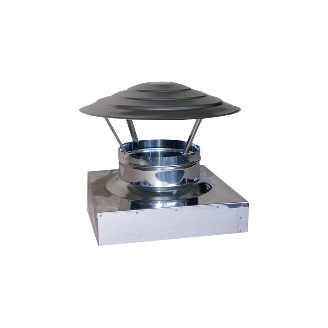 Comignolo Cinese a Base Rettangolare in Acciaio Inox AISI 304 BA SP. 5/10 per Camini (22x32 cm)