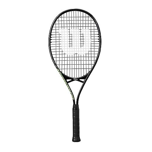 Wilson Aggressor 112 raquete de tênis, alumínio, equilíbrio de cabeça leve (aderência), 297 g, 70 cm de comprimento, preto