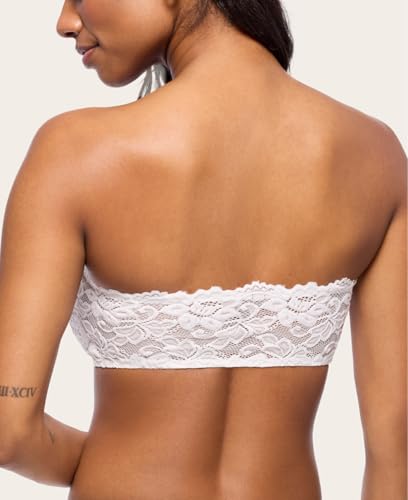 JENNY JEN Women's Amber Bandeau Bra with Adjustable Straps, Unpadded & Unlined Wireless Tube Top Bralette, Everyday Lingerie2