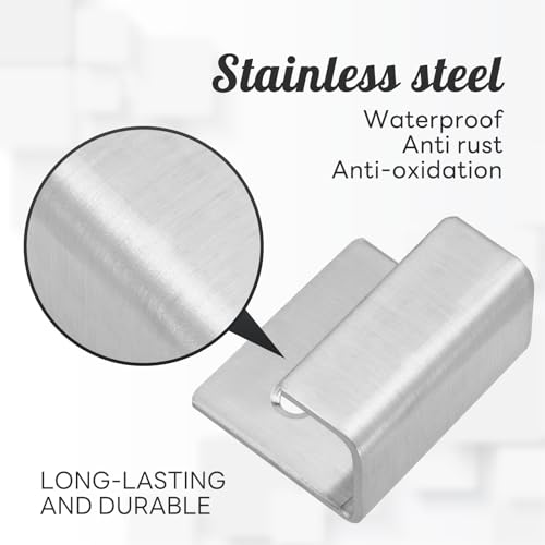 Image of Wall Hanger, Stainless Steel Wall Mount Brackets and Hooks, Heavy Duty Wall Hanger for Picture Frame, Mirrors and Tile Display (Silver, Large, 10 Pcs)