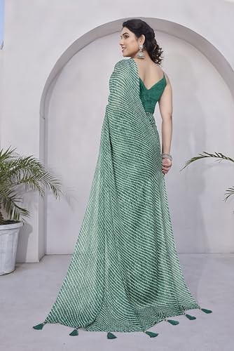 Image of MIRCHI FASHION Saree for Woman Chiffon Shibori Printed | Lightweight Regular Use and Professional Office Sari with Blouse Piece