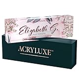 Desk Name Plate Personalized, Custom Name Plates, 2½/x8 Inches, Thick Crystal-Clear Acrylic, Gift Box, Office Desk Decor. USA Made by ACRYLUXE (Glowing)