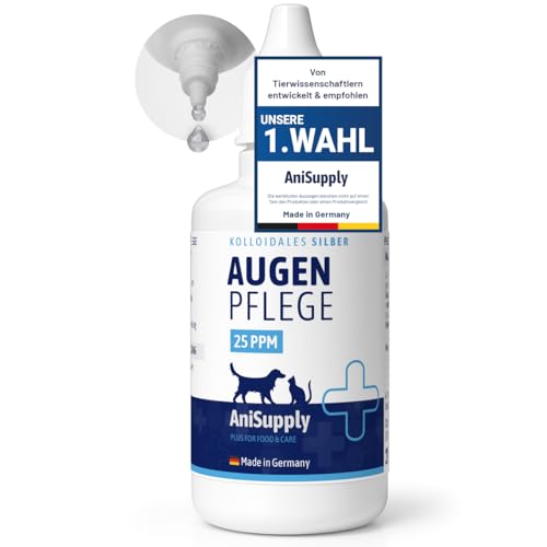 AniSupply Augenpflege für Hunde & Katzen 20ml - Spezial Augentropfen bei gereizten Augen und Tränenflecken Augen Pflege mit kolloidalem Silber
