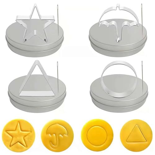 pulunto Sugar Cookie Making Molds Cookie Cutters Candy Molds Biscuit Cutter Tool, Umbrella Triangle Star Round Shape Cookie Molds for New Year Party Baking Accessories
