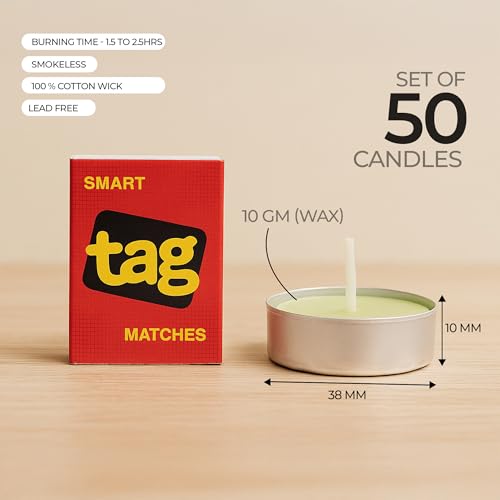 Image of Floryn Decor Unscented Colorful Tealight Candles | Paraffin Wax | Smokeless, Lead-Free Cotton Wick | Long Burning Time -2-3 hrs. | Perfect for Decoration, Festivals, Weddings, |10 Grams Each. 50 Pcs