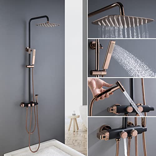 Ensemble de douche en or rose d'exception avec mitigeur en laiton massif - 3