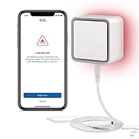 Eve Water Guard (Apple Home) - Smart Home Water Leak Detector, 2 m Sensing Cable (extendable), 100 dB Siren, Water-Leak Alert on iPhone, iPad, Apple Watch, Bluetooth & Thread
