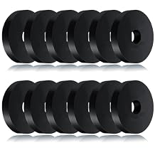 12 PCS Black Thick Rubber Washers 1 1/2 Inch OD x 3/8 Inch ID x 1/4 Inch Thickness Vibration Dampening Washer Anti-Noise Washers Anti Vibration Pads Rubber Pads